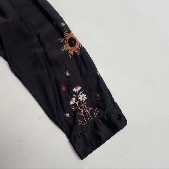 JOHNNY WAS CALME silk blend embroidered oversized button down - Picture 8 of 9